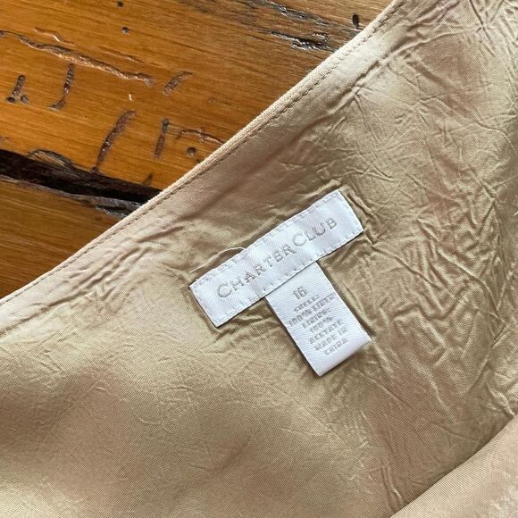 Tan 100% Linen Tan French Seam Ruffle Midi Skirt Boho Earthy Minimalist Cottage - Picture 2 of 6